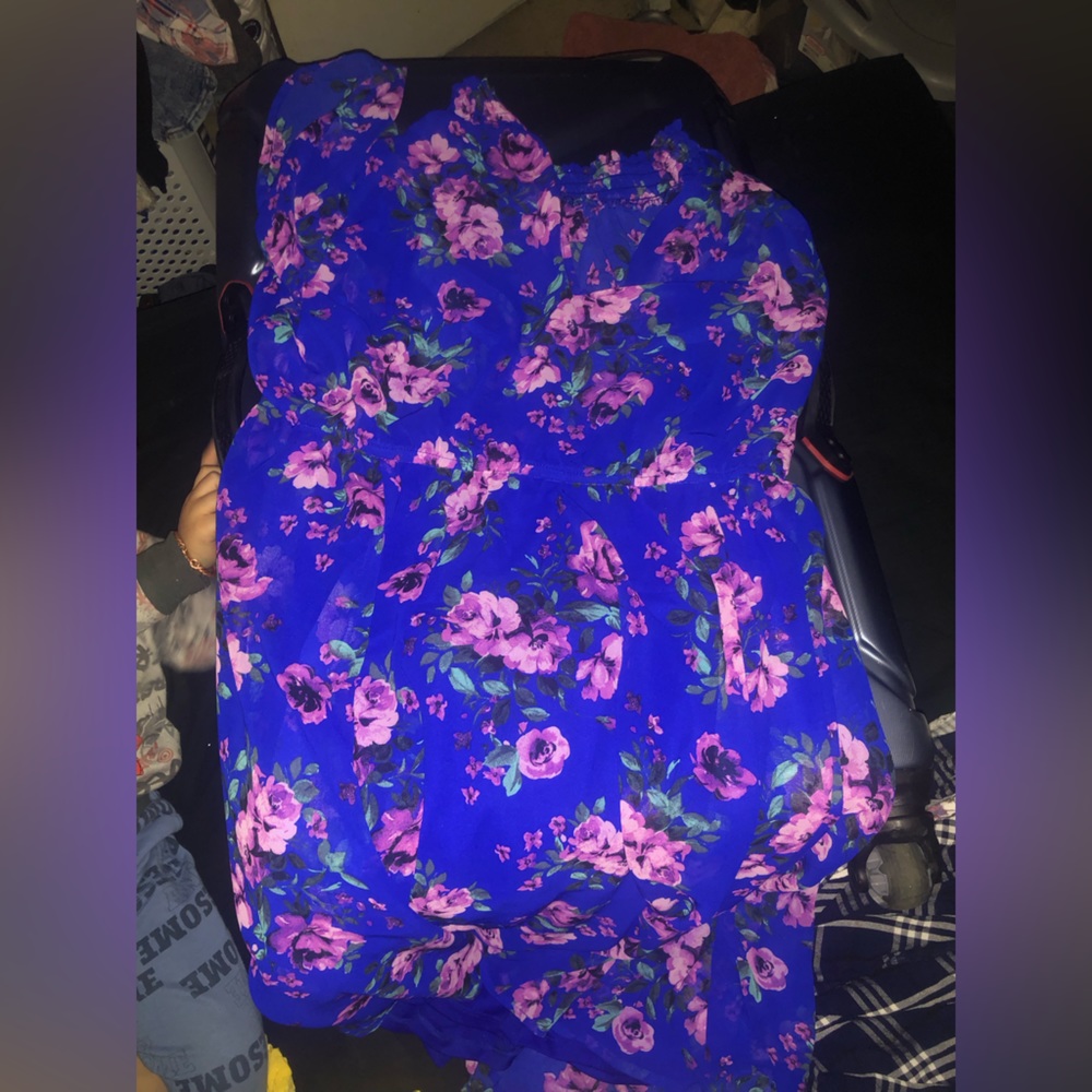 blue flower dress